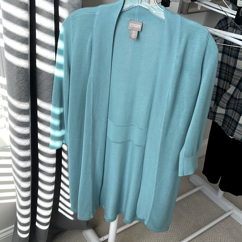 Teal blue Chico’s cardigan